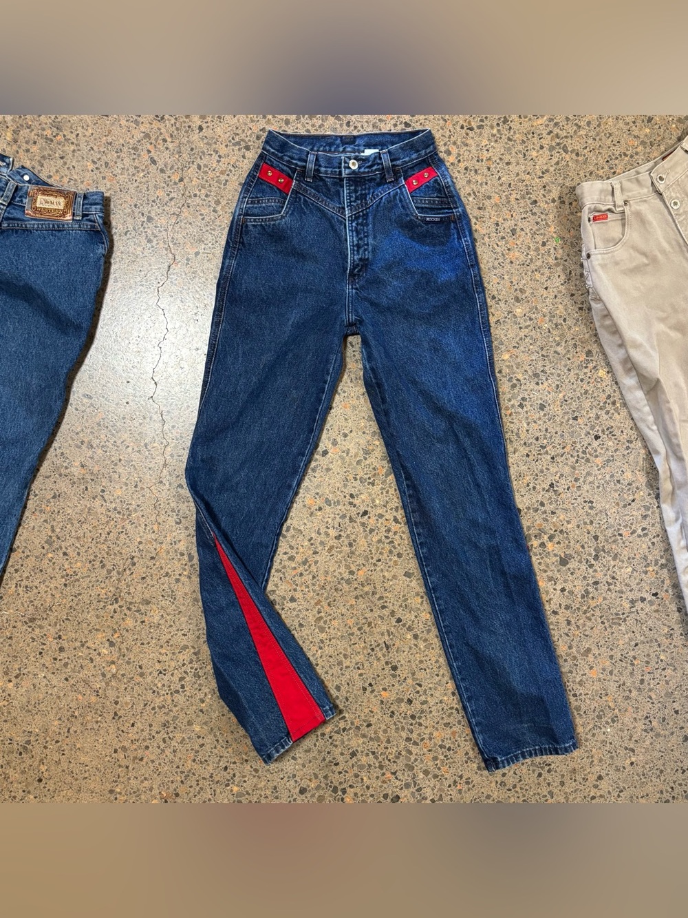 Rockies Jeanswear Western Panel Jeans (24) Denim, Blue, Red